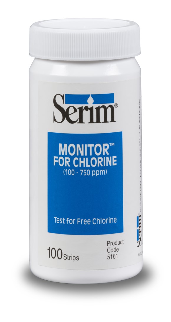 Chlorine Strips: 100 - 750 PPM.
